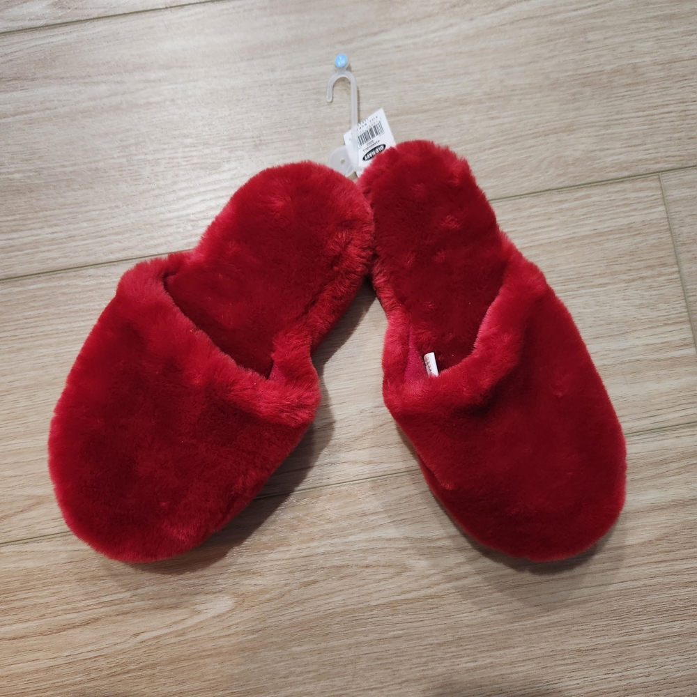Old Navy Red Plush Slippers